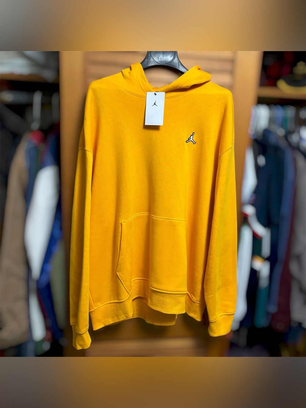 Jordan Mens Essential Fleece Pullover Hoodie Yellow Size 2XL NWT